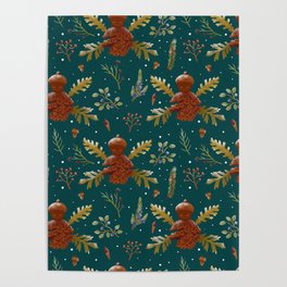 Forest Fairy Pattern (Green) Poster