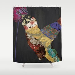 Hummingbird Batik Shower Curtain
