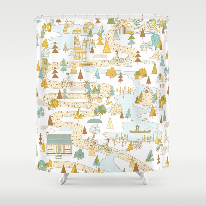Over the River and Through the Woods Shower Curtain