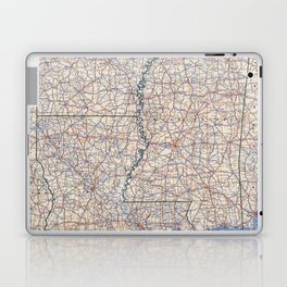 Flat map of Arkansas-Louisiana-Mississippi highways year 1950 Laptop Skin