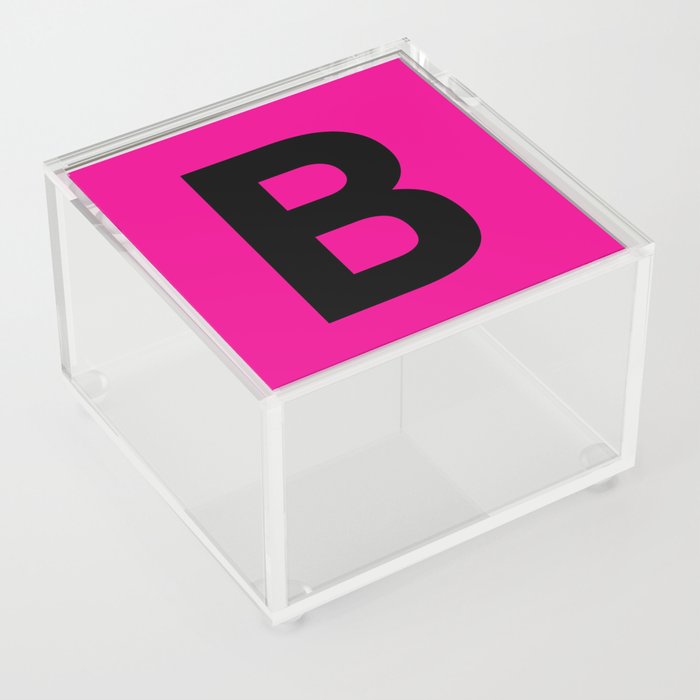 Letter B (Black & Magenta) Acrylic Box