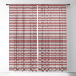 [ Thumbnail: Dark Red and Dark Gray Colored Lines/Stripes Pattern Sheer Curtain ]