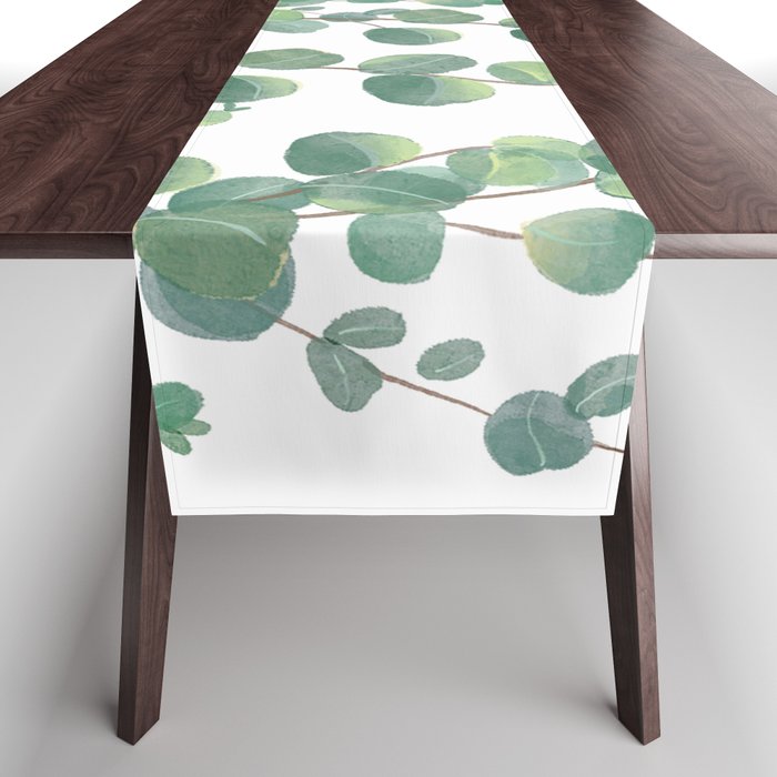 Decorative Eucalyptus Leaves Table Runner