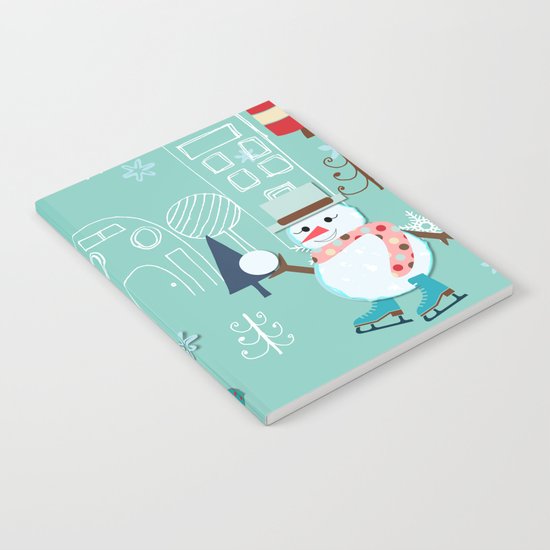 winter fun blue Notebook