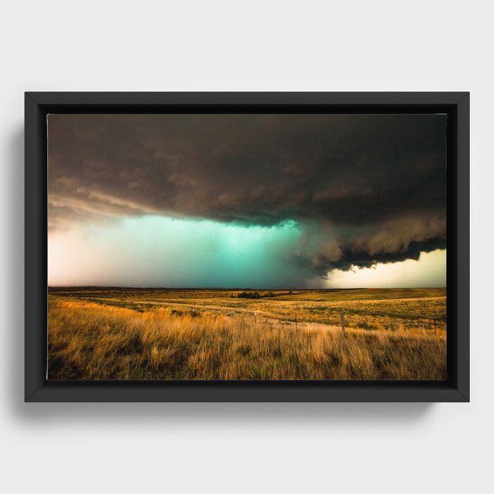 Jewel of the Plains - Storm in Texas Framed Canvas