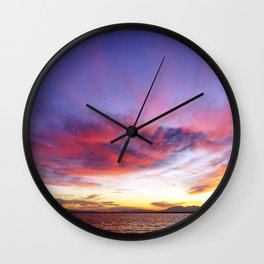 breathtaking sunset Wall Clock | Romantic, Inlove, Color, Freedom, Digital, Sky, Ocean, Naturalspectacle, Breathtaking, Breathtakingsunset 