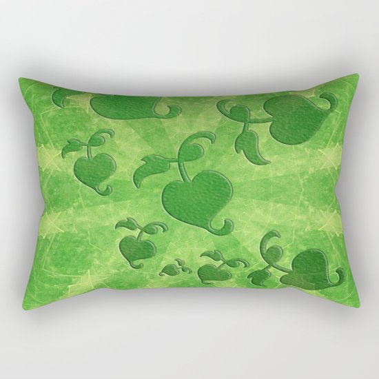 Vine leaves on green kaleidoscope Rectangular Pillow