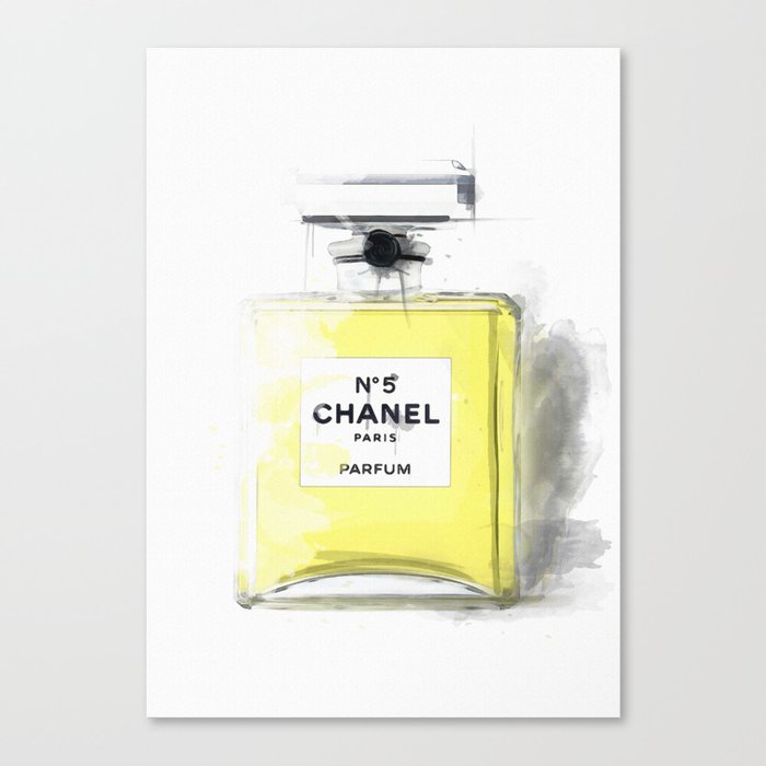 Cc N5 Pop Art Perfume Painting Watercolor Painting Paris Canvas