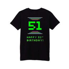 [ Thumbnail: 51st Birthday - Nerdy Geeky Pixelated 8-Bit Computing Graphics Inspired Look Kids T Shirt Kids T-Shirt ]