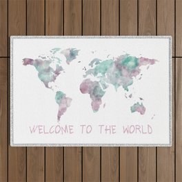 Pastel Map II - Cotton Candy Outdoor Rug