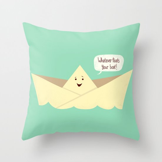 Happy boat Throw Pillow