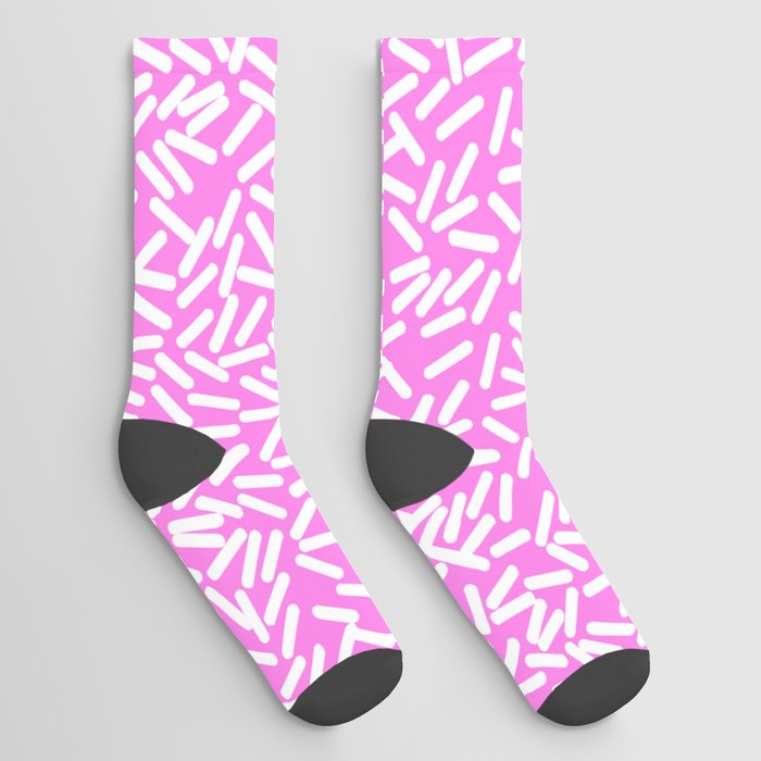 White Candy Sprinkles Pattern Socks