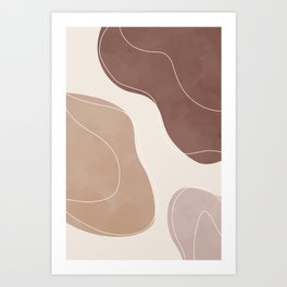 Neutral Color Shapes Art Print