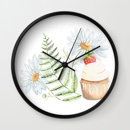 Daisy Cupcake  Wall Clock