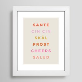 "CHEERS!" Around The World Type Print Framed Art Print | Christmas, Bright, Minimal, Colorful, Bold, Hello, Cool, Fresh, Pastel, Font 
