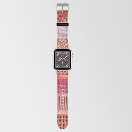 Coral Watercolor & Marks Apple Watch Band