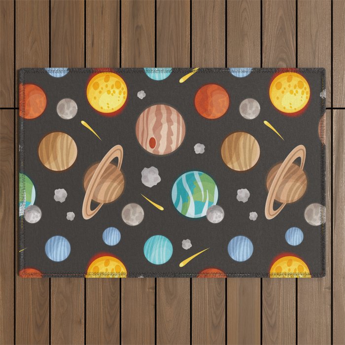 Planets Pattern Outdoor Rug