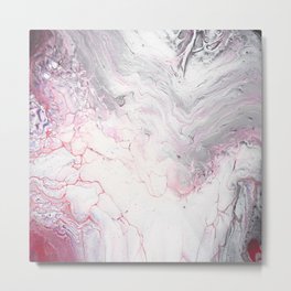 288 Metal Print | Acrylic, Fluidart, Abstraction, Abstract, Red, Purple, Abstractart, Magenta, White, Pour 