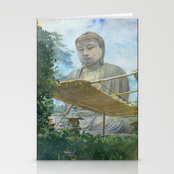 The Great Statue of Amida Buddha at Kamakura, Known as the Daibutsu, from the Priest's Garden Stationery Cards