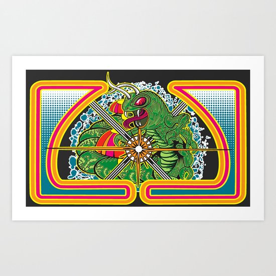 Classic Centipede Woodcut Art Print