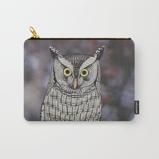 eastern screech owl on a branch Carry-All Pouch