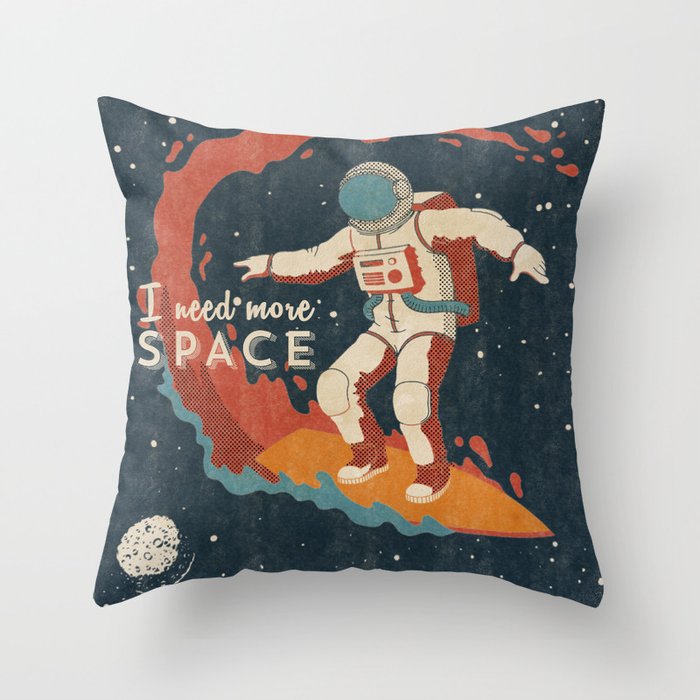 I need more space - Vintage space poster #8 Throw Pillow