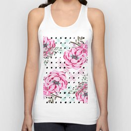Rose Floral & Hatch Polka Dot Unisex Tank Top
