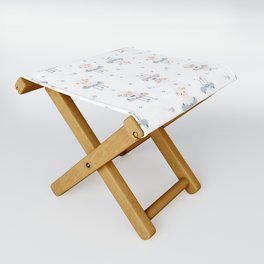 Cute Sheeps on Clouds with Stars Folding Stool