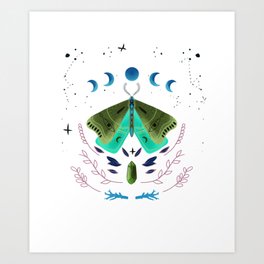 Magical moth illustration Art Print