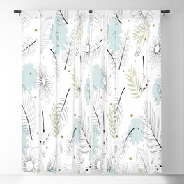 Flowers in hand drawn style Blackout Curtain
