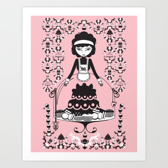Lady Cake Art Print