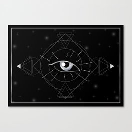 Esoteric Third Eye of providence in magical triangles and orbs in space Canvas Print
