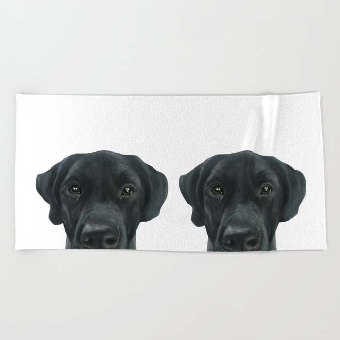 Labrador New Acrylic Painting By Miart Beach Towel By