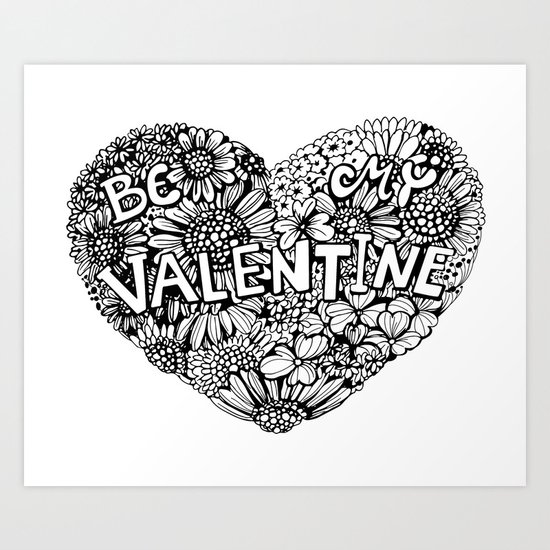 Floral heart Art Print