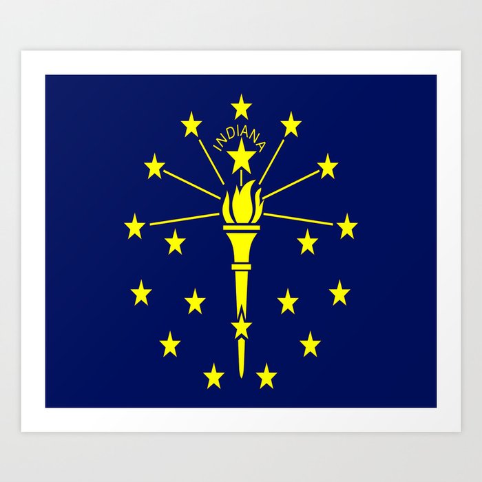 flag indiana,midwest,america,usa,carmel, Hoosier,Indianapolis,Fort Wayne,Evansville,South Bend Art Print