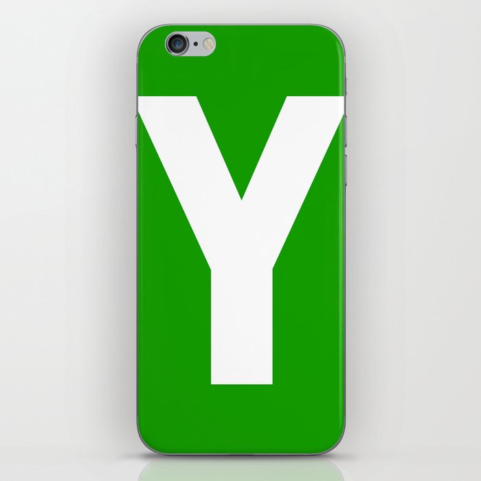 Letter Y (White & Green) iPhone Skin