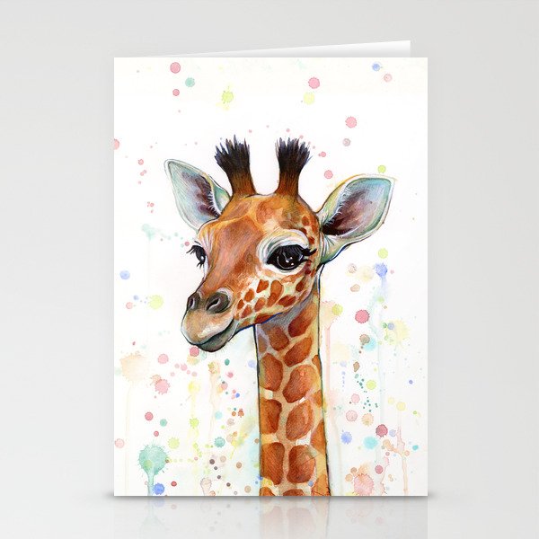 Giraffe Baby Watercolor Stationery Cards