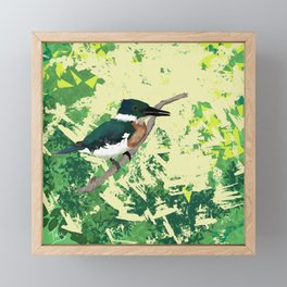 Amazon Kingfisher in the Jungle Digital Art Framed Mini Art Print