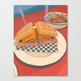 Waffle Burger Canvas Print