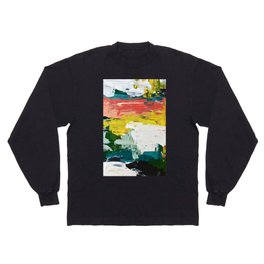 Venice Beach: A vibrant abstract painting in Neon Green, pink, and white by Alyssa Hamilton Art  Long Sleeve T-shirt