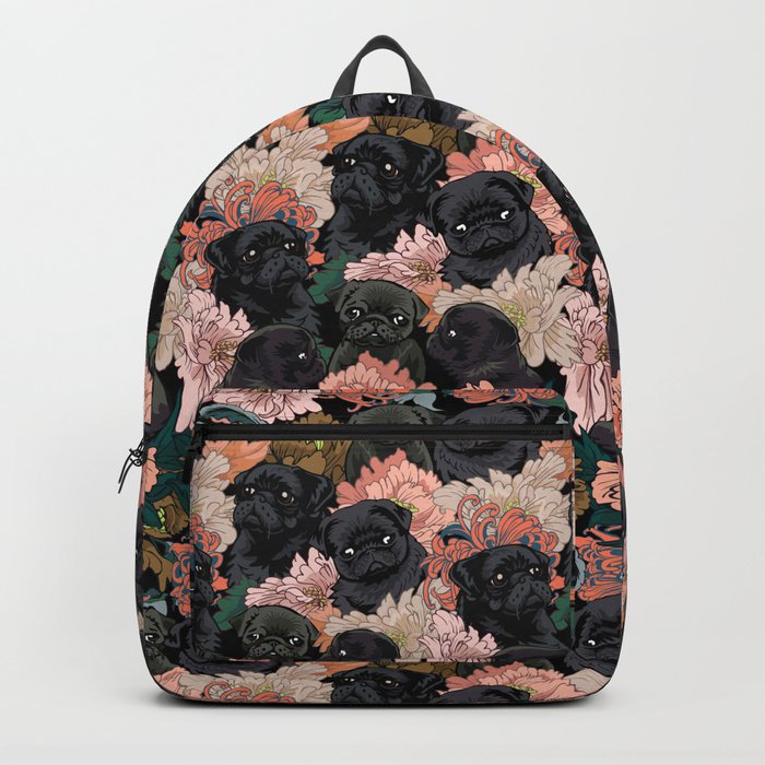 black pug backpack