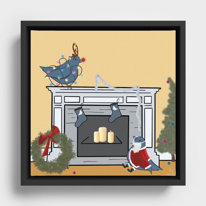 the birds decorate for Christmas Framed Canvas