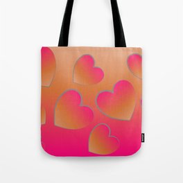 Heartfelt in Coral and Hot Pink Tote Bag