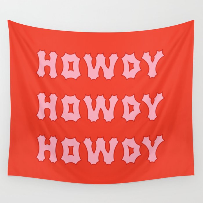 Gothic Cowgirl, Red and Pink Wall Tapestry