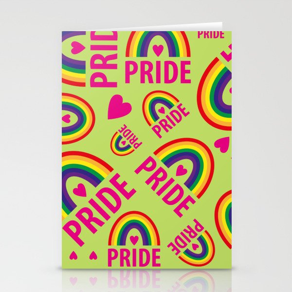 Rainbow Pride and Pink Hearts Stationery Cards