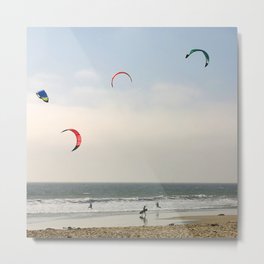 Kite Surfing Metal Print | People, Water, Fun, Sky, Ocean, Sport, Sports, Colorful, Photo, Sea 