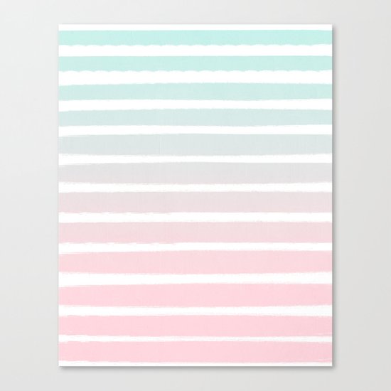 Michel - striped ombre fade trendy beach surfing baby nursery gender neutral art Canvas Print