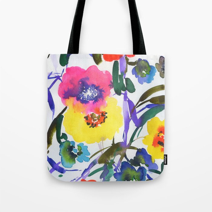 ink flowers by day Tote Bag