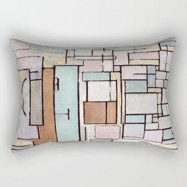 Piet Mondrian (Dutch, 1872-1944) - Title: Composition with Color Planes: FAÇADE - Date: 1914 - Style: De Stijl (Neoplasticism), Cubism - Genre: Abstract - Medium: Oil on canvas - Digitally Enhanced Version (2000 dpi) - Rectangular Pillow