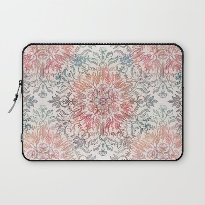 Autumn Spice Mandala in Coral, Cream and Rose Laptop Sleeve